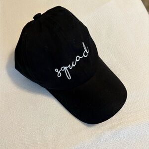 Black Baseball Cap with 'Squad' Embroidery